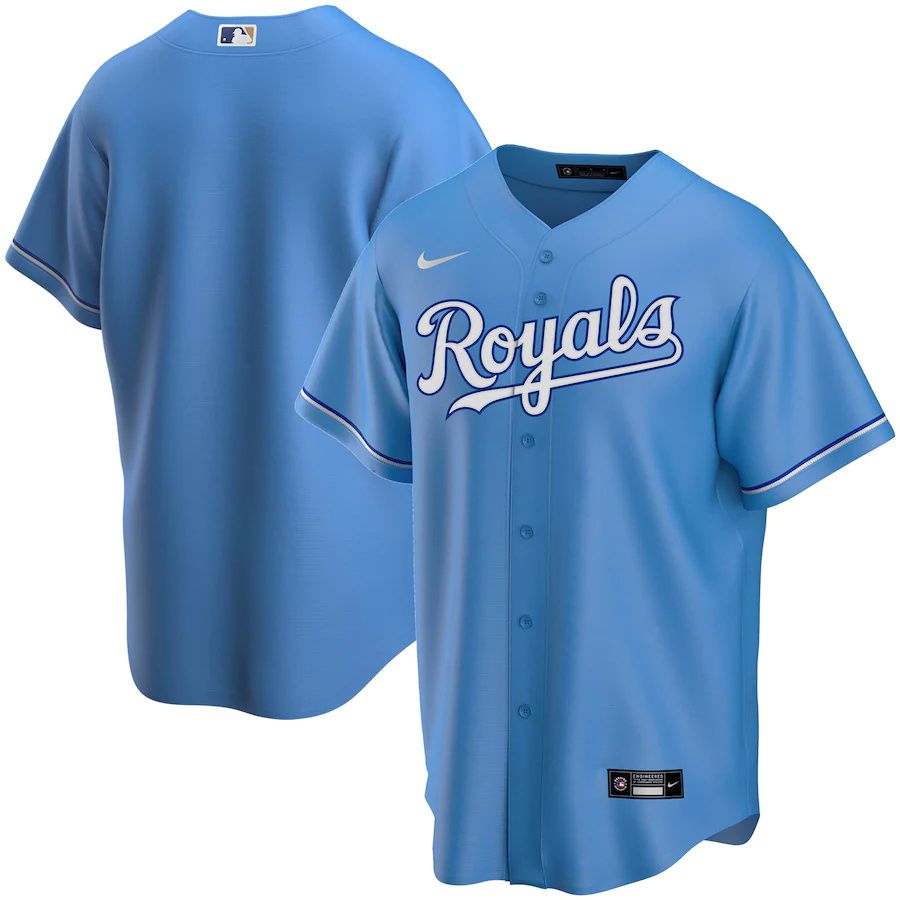 Mens Kansas City Royals Nike Light Blue Alternate Replica Team MLB Jerseys